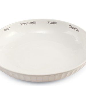 MUD PIE Large Pasta Serving Bowl. White